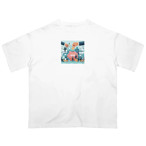 NISAは積立分散投資！ Oversized T-Shirt