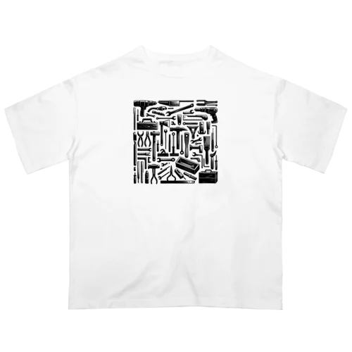 モノクロ大工道具 Oversized T-Shirt