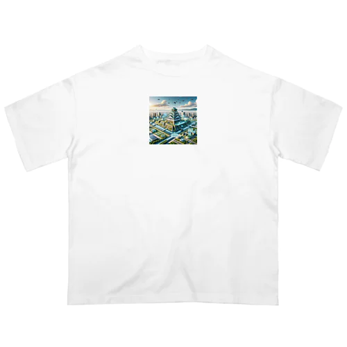 近未来を予感させる大阪城 Oversized T-Shirt