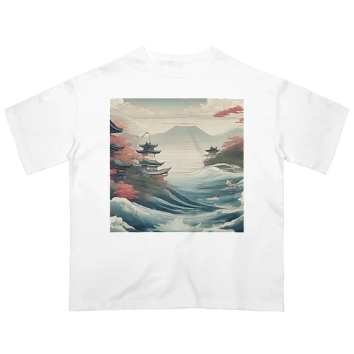 日本建築と海 Oversized T-Shirt