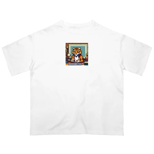 クロスワードパズルを解いているトラ オーバーサイズTシャツ