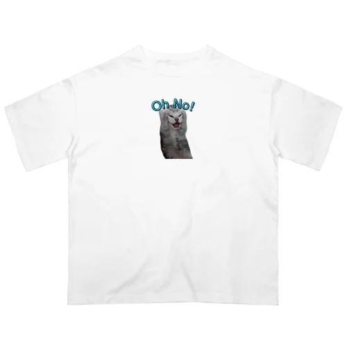 【猫ミーム】絶望する子猫（文字入り） オーバーサイズTシャツ