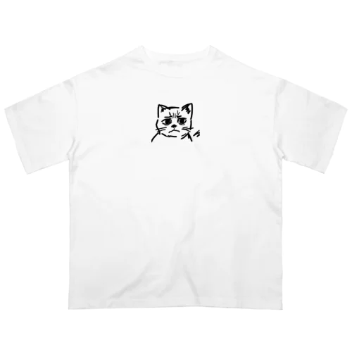 訝しげな顔の猫 Oversized T-Shirt