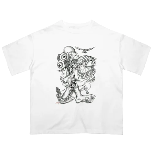 『根古水ヒメの妖カイ画』9.トウフコゾウ Oversized T-Shirt