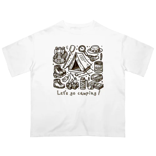 キャンプに行こう！【Let's go camping!】 オーバーサイズTシャツ