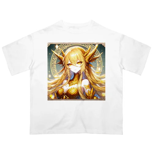 金運引き寄せ🔔金竜女神🐉02.クールビューティー竜人モード肖像画:女魔神召喚 Oversized T-Shirt