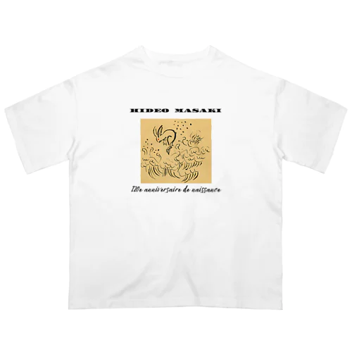 HIDEO MASAKI 生誕120年記念グッズ　【波跳びウサギ】 オーバーサイズTシャツ