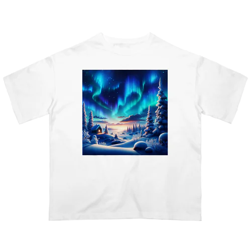 オーロラのある風景 オーバーサイズTシャツ