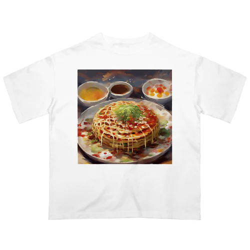 大阪を代表する絶品お好み焼き オーバーサイズTシャツ