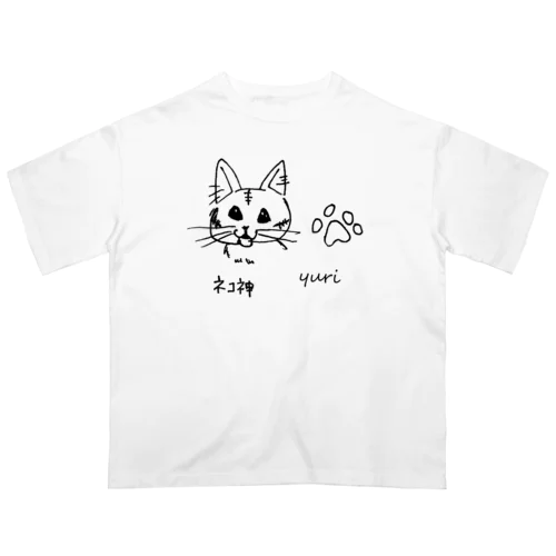 ネコ神　(チャーちゃん)　ユリ作品２ Oversized T-Shirt