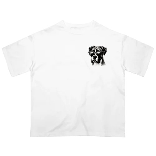 サングラスのボクサー犬 Oversized T-Shirt