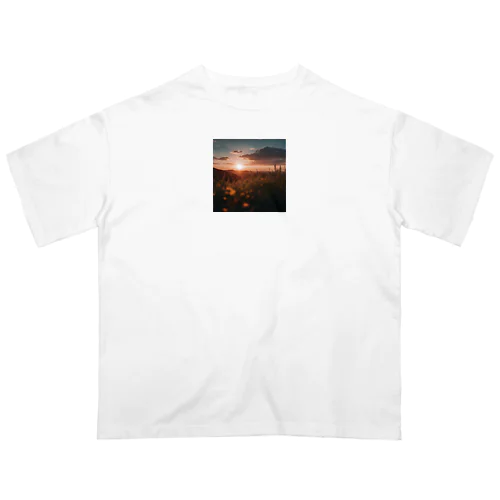 夕暮れ時の景色 オーバーサイズTシャツ