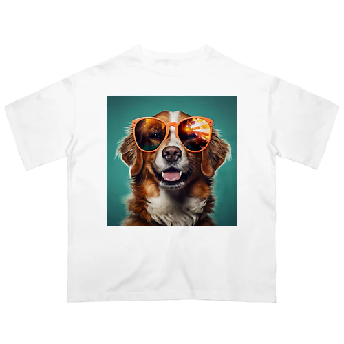 サングラスをかけた、かわいい犬 Marsa 106 Oversized T-Shirt