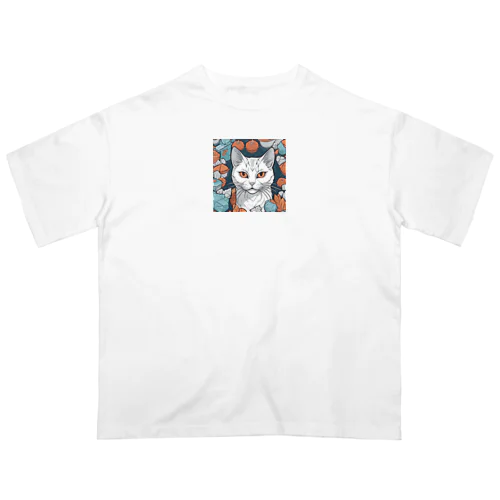 見つめる猫 オーバーサイズTシャツ