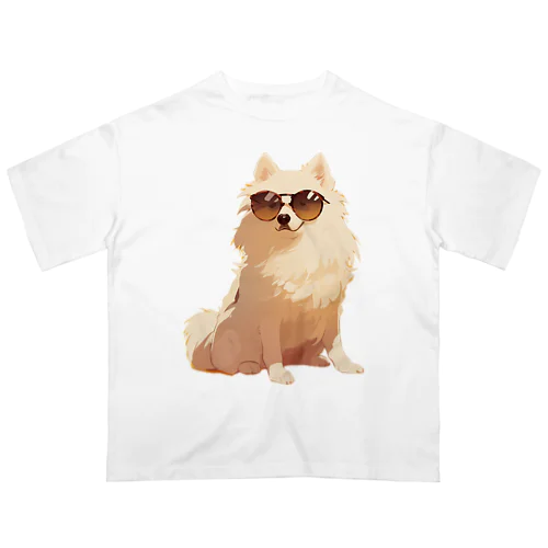 サングラスをかけた、かわいい犬 Marsa 106 オーバーサイズTシャツ