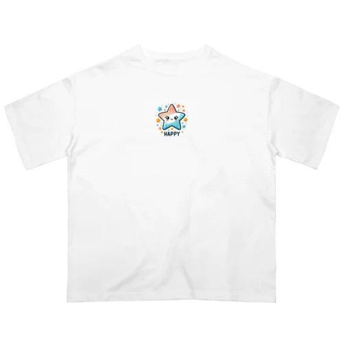 めずらしいスターデザイン オーバーサイズTシャツ