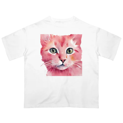 ピンクの猫ちゃんやで Oversized T-Shirt