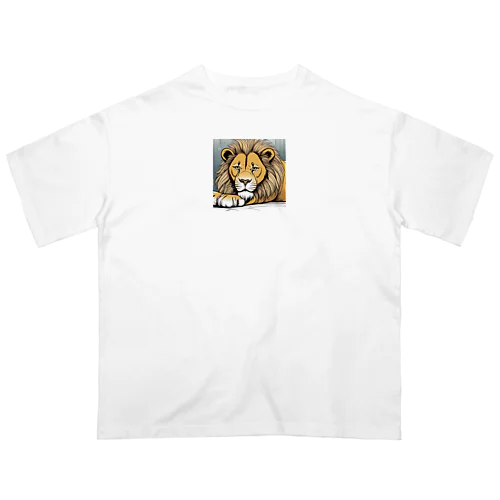見つめるライオン オーバーサイズTシャツ