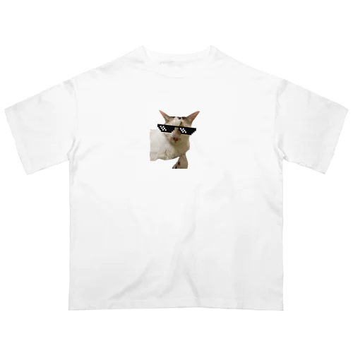 サングラス猫 オーバーサイズTシャツ