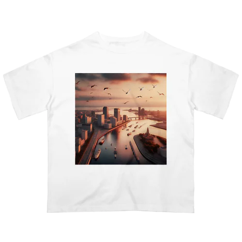 都会の夕暮れ オーバーサイズTシャツ