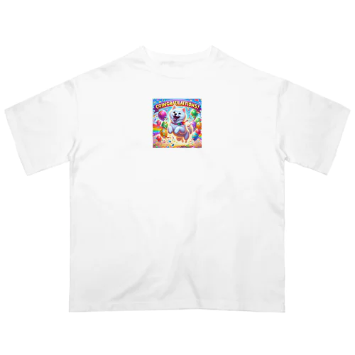 喜ぶ柴犬 Oversized T-Shirt