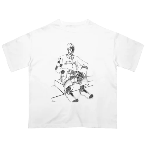 座る男 Oversized T-Shirt