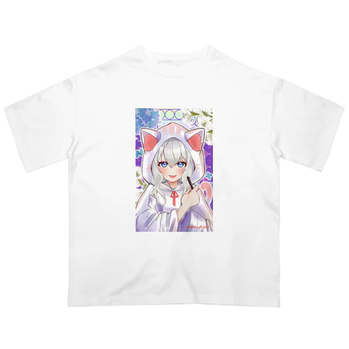 ペンを持つ代理ちゃん(背景ありver.) オーバーサイズTシャツ