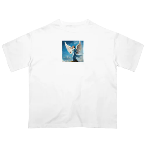 青い空を見上げる天使 オーバーサイズTシャツ