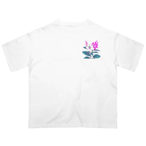 RetrowaveFlower-アセビ- Oversized T-Shirt