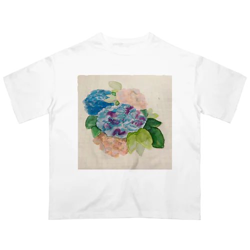 霞-紫陽花 オーバーサイズTシャツ