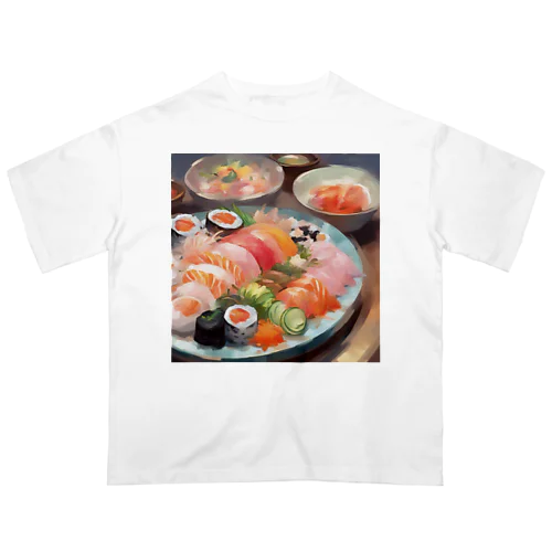 美しい寿司の絵画 オーバーサイズTシャツ