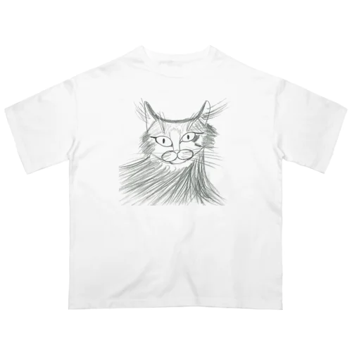 驚いた猫 オーバーサイズTシャツ