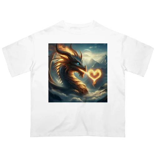  空を舞うドラゴン オーバーサイズTシャツ