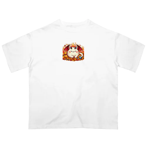 おやすみ！猫ドラゴン　背景透過ver Oversized T-Shirt