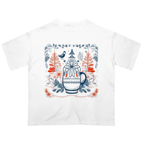 花の詩カップ(The Flower Poetry Cup) Oversized T-Shirt