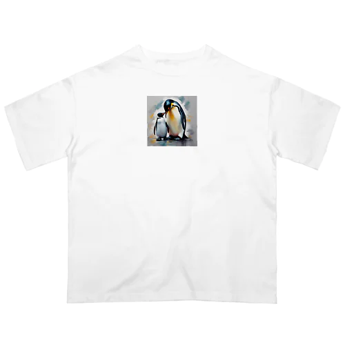 愛する家族と幸せに暮らすペンギン Oversized T-Shirt