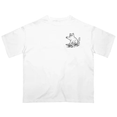 スケートボード猫 Oversized T-Shirt