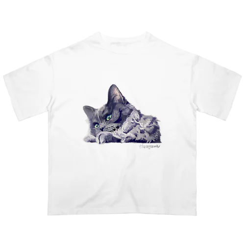 おおかみねこのもっちゃん オーバーサイズTシャツ