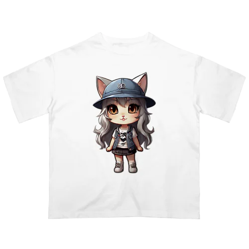 猫派アイドル　にゃにゃ美ちゃん オーバーサイズTシャツ