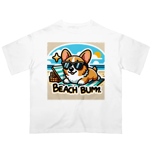 夏のおしゃれ大作戦！ピーチカラーの柴犬 オーバーサイズTシャツ