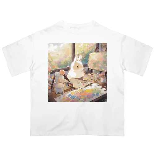 うさぎが画家に変身｡.:*･ﾟ Oversized T-Shirt