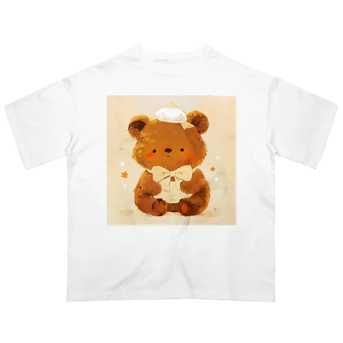 帽子をかぶった可愛い子供クマ Marsa 106 オーバーサイズTシャツ