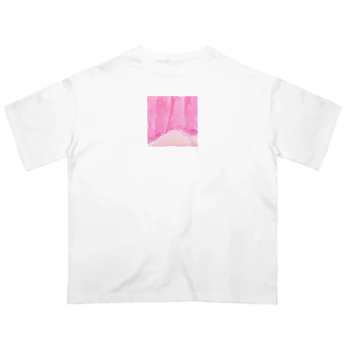 水彩 ベビーピンク Oversized T-Shirt