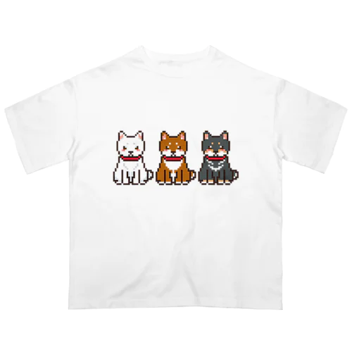 ドット絵三柴犬さん オーバーサイズTシャツ