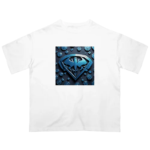 ジオメトリックなスーパーヒーローシンボル オーバーサイズTシャツ