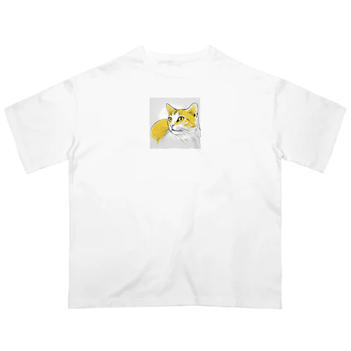 猫スケッチ　たまにゃん オーバーサイズTシャツ