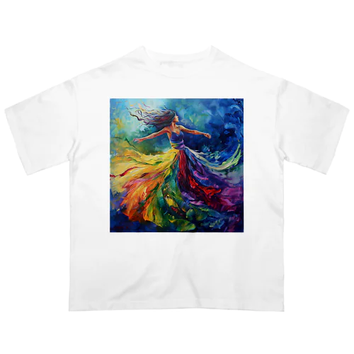 風に揺れる絵画 オーバーサイズTシャツ