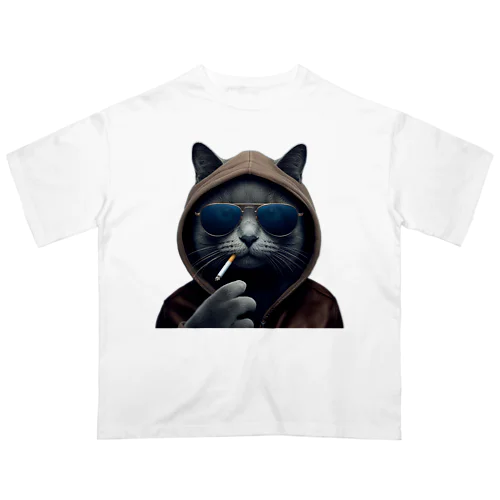 Smoking Cat Oversized T-Shirt