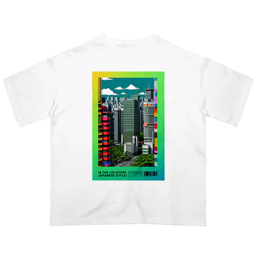 ビルが立ち並ぶ街並み Oversized T-Shirt