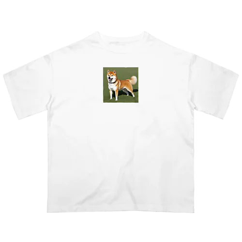 かわいい柴犬　赤毛 オーバーサイズTシャツ